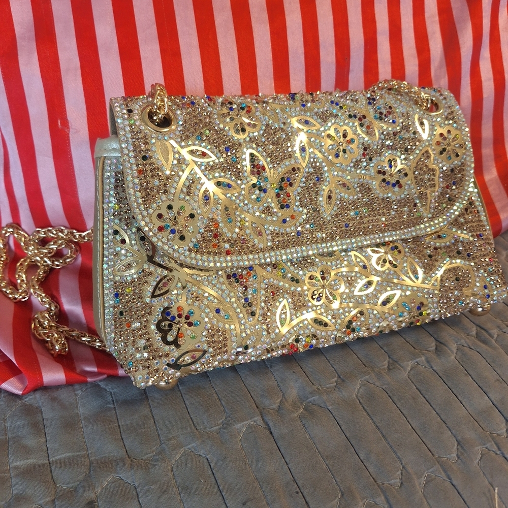 Elegant Gold Embellished Women's Bag